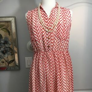 NWT Nana Orange & White Chevron Dress